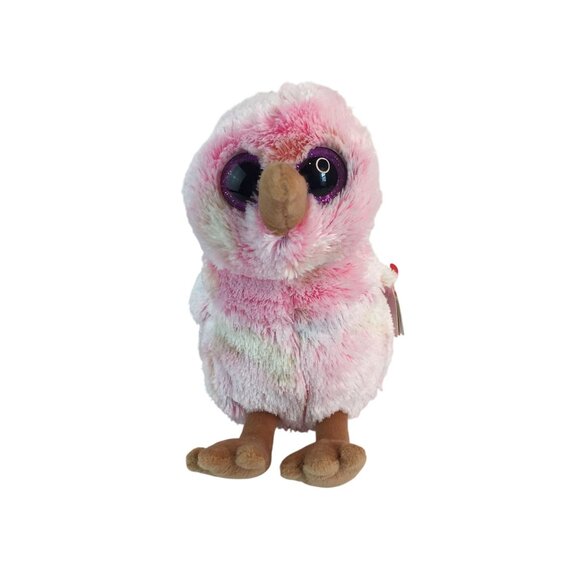 Ty Beanie Boos Kiwi Bird Plush 7" Pink Stuffed Animal Purple Sparkle Eyes w/Tags - Picture 2 of 8